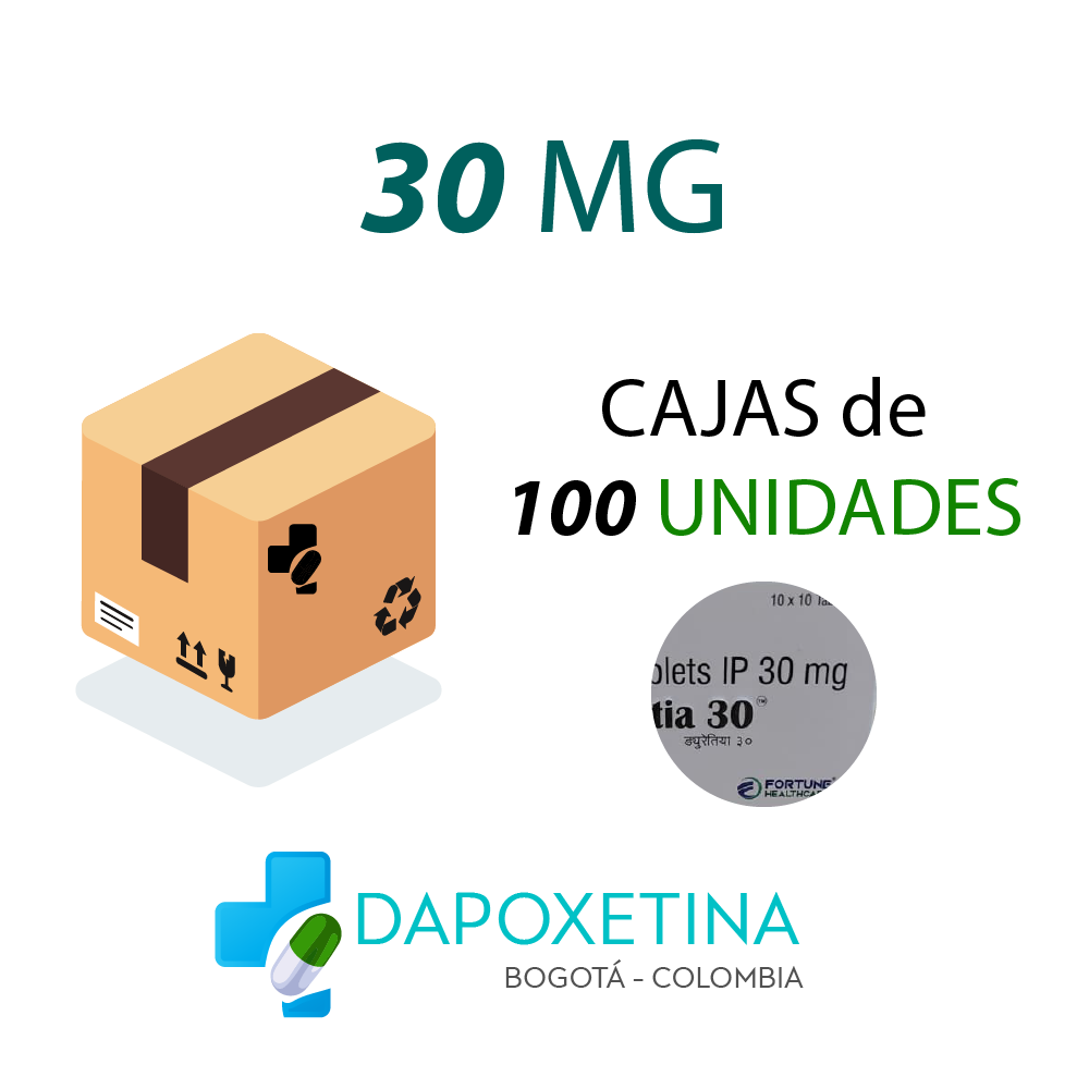 Caja Dapoxetina 30 MG 100 UNIDADES